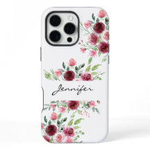 Estuche elegante Floral Watercolor Rosa para iPhon