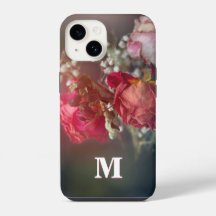 Estuche elegante monograma Personalizado de flores