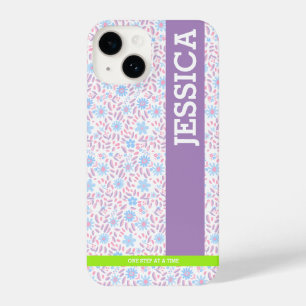 Funda Para iPhone 14 Estuche Floral de iPhone con nombre personalizado