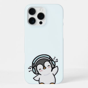 Funda Para iPhone 16 Pro Max Estuche Groovy Penguin Music Lover Phone - Azul cl