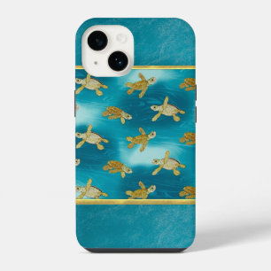 Funda Para iPhone 14 Estuche Guay para iPhone de tortugas doradas