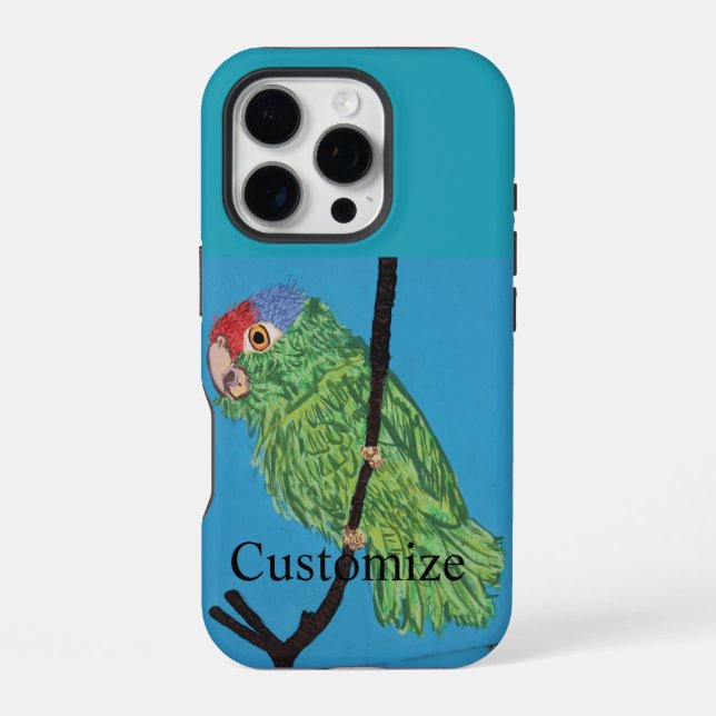 Funda Para iPhone estuche iphone de loro verde (Reverso )