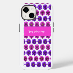 Funda Para iPhone 14 Estuche Iphone - Flores rosa y morada