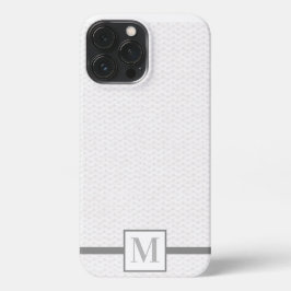 Funda Para iPhone 13 Pro Max Estuche Knit Stitch Textured Monogram Grey iPhone
