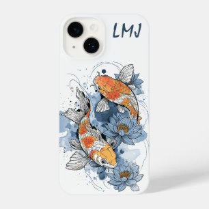 Funda Para iPhone 14 Estuche Koi Fish & Lotus Phone - Personalizable
