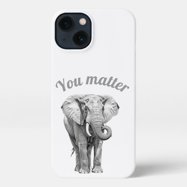 Funda Para iPhone Estuche Majestic Elephant Sketch Phone (Reverso )