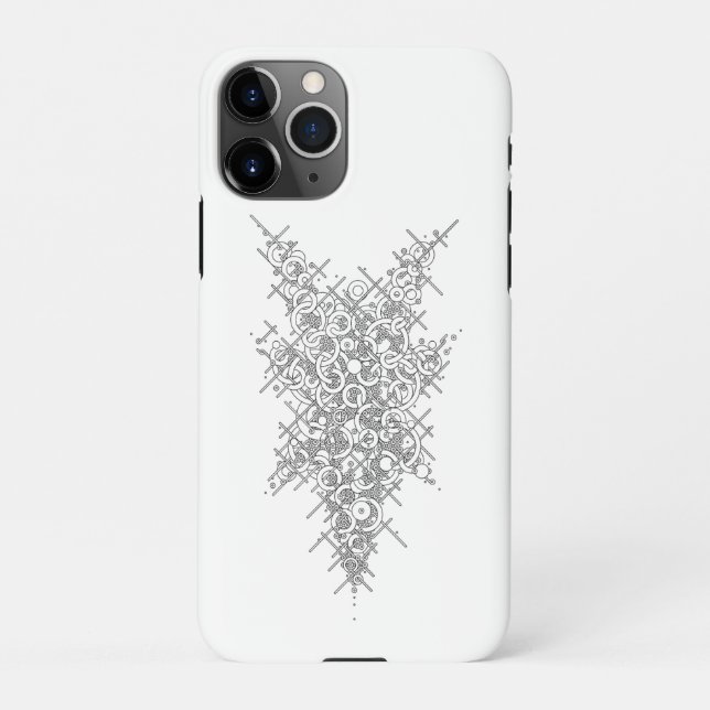 Funda Para iPhone Estuche Mystic Geométrico Black Ink Phone (Reverso)