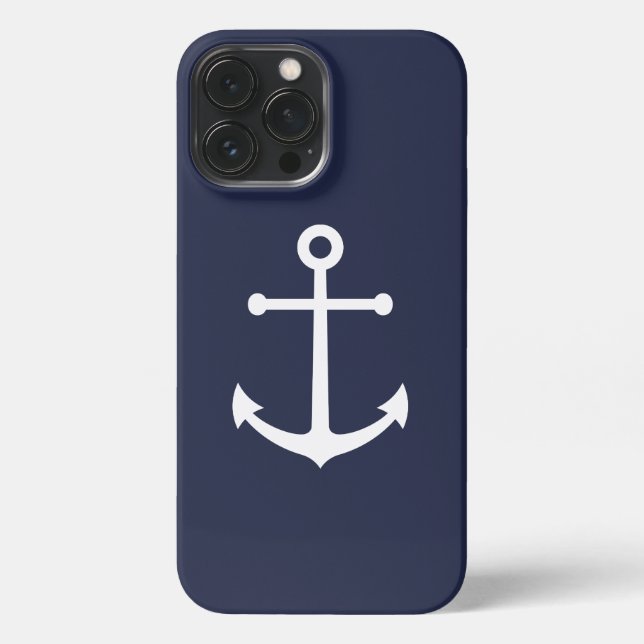 Funda Para iPhone Estuche para iPhone Anchor azul de la Marina Náuti (Reverso )