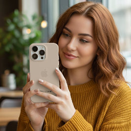 Funda Para iPhone 16 Pro Estuche para iPhone Beige personalizado con Person