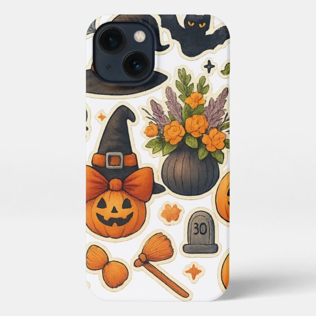 Funda Para iPhone Estuche para iPhone Cat de Halloween para otoño se (Reverso )