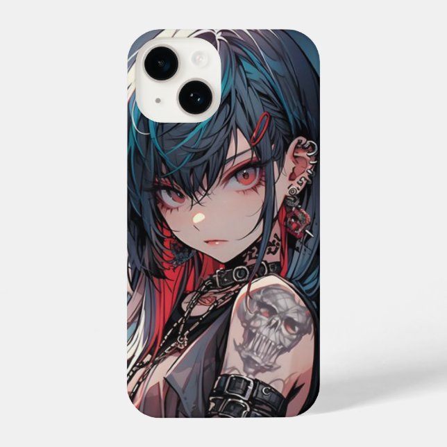 Funda Para iPhone Estuche para iPhone de Anime Chica con tinta (Reverso )