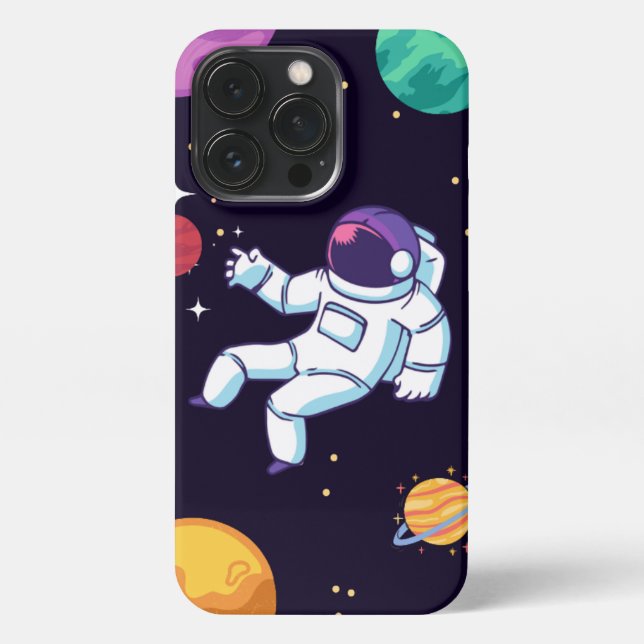 Funda Para iPhone Estuche para iPhone de Astronauta de Ilustracion c (Reverso)