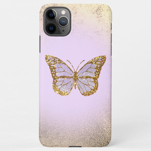 Funda Para iPhone estuche para iPhone de diseño de mariposa lavanda (Reverso)