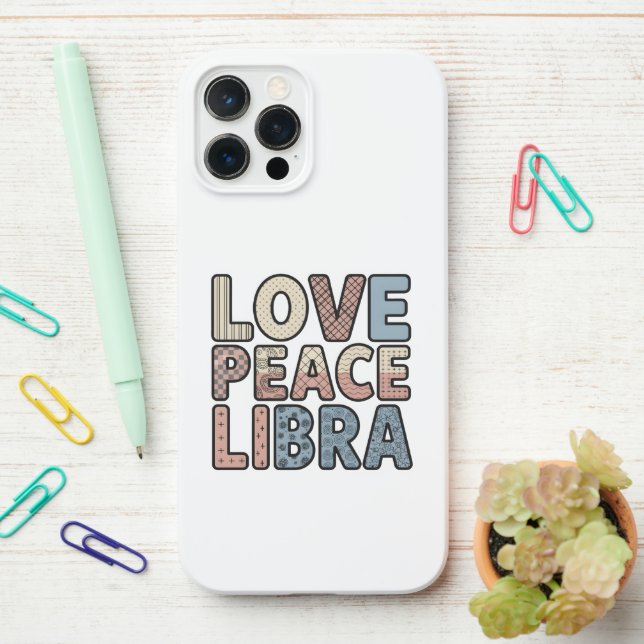 Funda Para iPhone Estuche para iPhone de Love Peace Libra (En el escritorio)