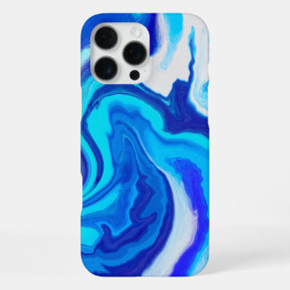 Funda Para iPhone 16 Pro Max Estuche para iPhone de pinturas de mármol azul y b