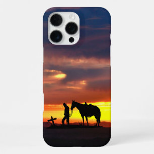 Funda Para iPhone 16 Pro Max Estuche para iPhone de Silhouette Prayer Cowboy