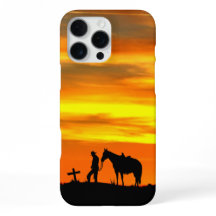 Estuche para iPhone de Silhouette Prayer Cowboy