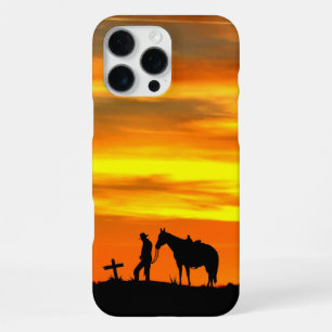 Funda Para iPhone 16 Pro Max Estuche para iPhone de Silhouette Prayer Cowboy