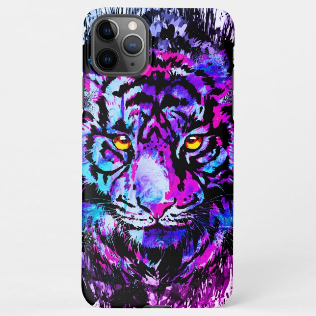 Funda Para iPhone Estuche para iPhone de tigre azul - Cara de tigre  (Reverso)