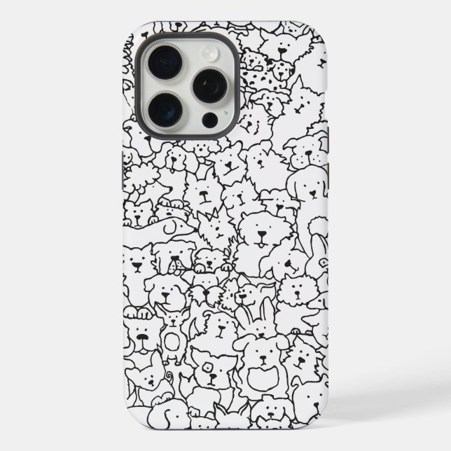 Funda Para iPhone Estuche para iPhone Doodle Perro (Reverso )