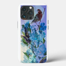 Estuche para iPhone Finch y Flowers