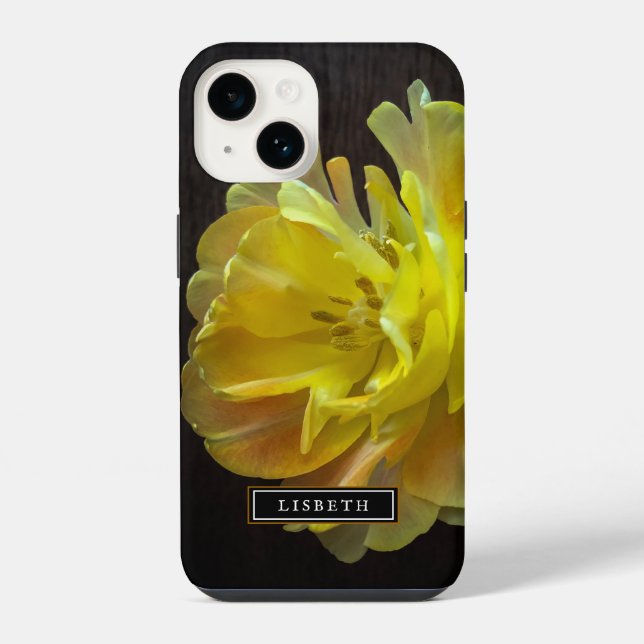 Funda Para iPhone Estuche para iPhone floral de flores amarillas (Reverso )