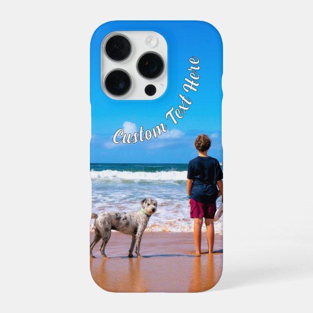 Funda Para iPhone Estuche para iPhone fotográfico Mascota con texto  (Reverso)