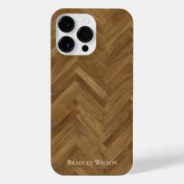 Funda Para iPhone 14 Pro Max Estuche para iPhone Herringbone Wood