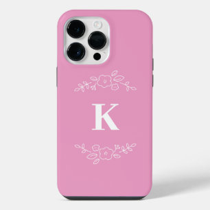 Funda Para iPhone 14 Pro Max Estuche para iPhone / iPad con monograma floral bl