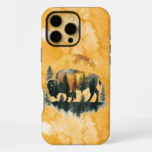 Estuche para iPhone nativo americano con búfalo