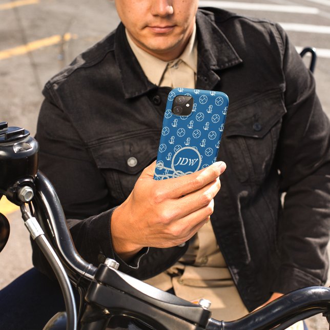 Funda Para iPhone Estuche para iPhone náutico monograma personalizad (Subido por el creador)