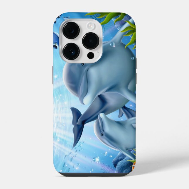 Funda Para iPhone Estuche para iPhone para Funda-Mate de delfines (Reverso )