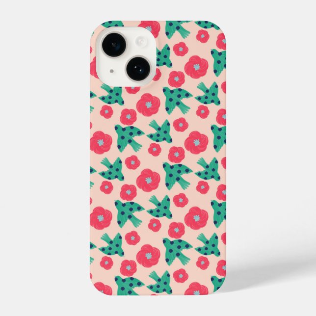 Funda Para iPhone estuche para iPhone Pattern_8_camellia y bird_2 (Reverso )