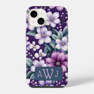 Funda Para iPhone 14 Estuche para iPhone Purple Floral personalizado