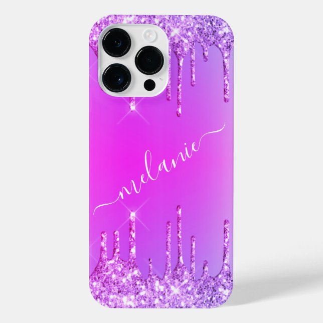 Funda Para iPhone Estuche para iPhone Purple Pink Neon Purpurina (Reverso)