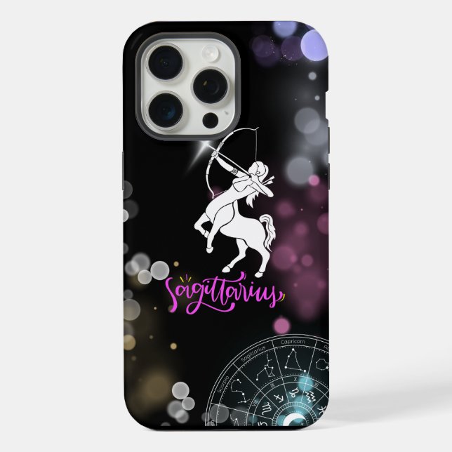 Funda Para iPhone Estuche para iPhone Sagittarius negro (Reverso )