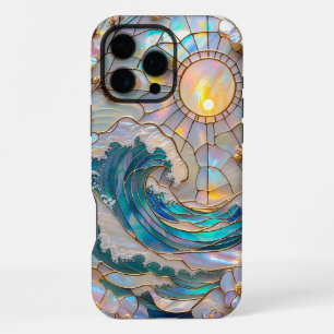 Funda Para iPhone 16 Pro Max Estuche para iPhone Sun Rising con onda de vidrio 