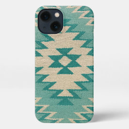 Estuche para iPhone - Tejido suroeste, Verde azula
