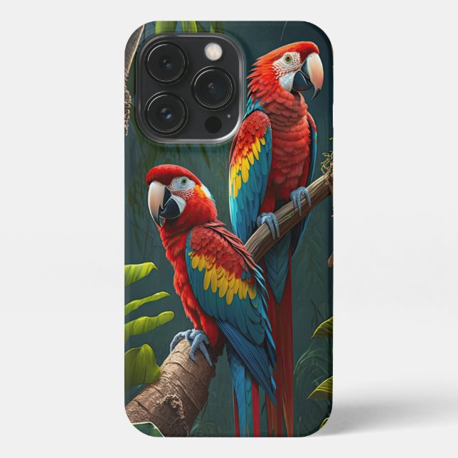 Funda Para iPhone Estuche para teléfono celular Scarlett Macaw (Reverso)