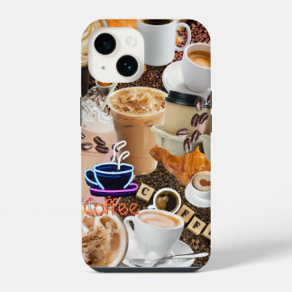Funda Para iPhone 14 Estuche para teléfono de café collage
