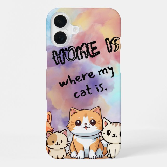 Funda Para iPhone Estuche para teléfono de gato (Reverso )
