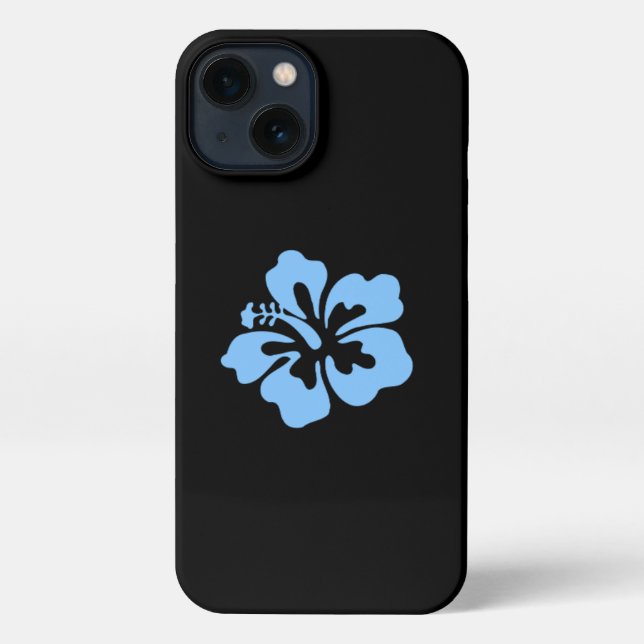 Funda Para iPhone Estuche para teléfono de hibiscos azules (Reverso )