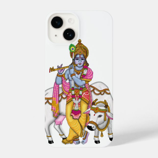 Funda Para iPhone Estuche para teléfono de Lord Krishna (Reverso )
