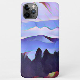 Funda Para iPhone 11Pro Max Estuche para teléfono de pintura de la montaña azu