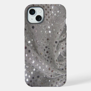 Estuche para teléfono de puntos plateados