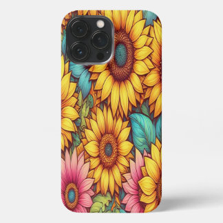 Funda Para iPhone 13 Pro Max Estuche para teléfono delgado de flor solar