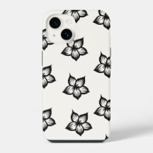 Estuche para teléfono floral de flores en blanco y