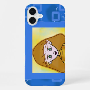 Funda Para iPhone 16 Plus Estuche para teléfono geométrico azul de Merry Per