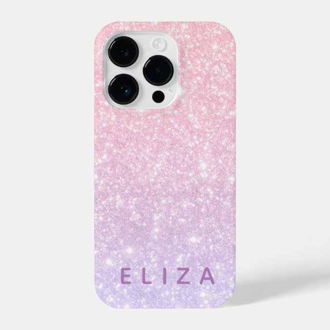 Funda Para iPhone Estuche Rubor Pink Purple purpurina brillante para (Reverso )
