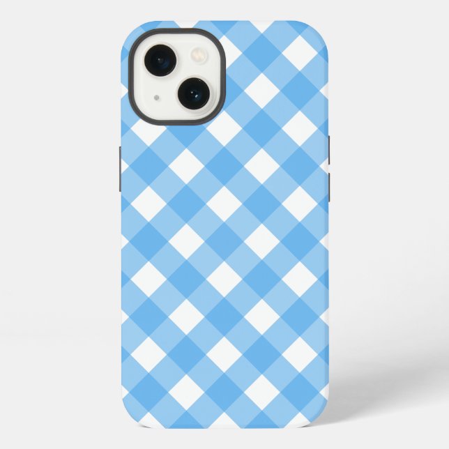 Funda Para iPhone Estuche Sky blue gingham Funda-Mate para iPhone (Reverso )